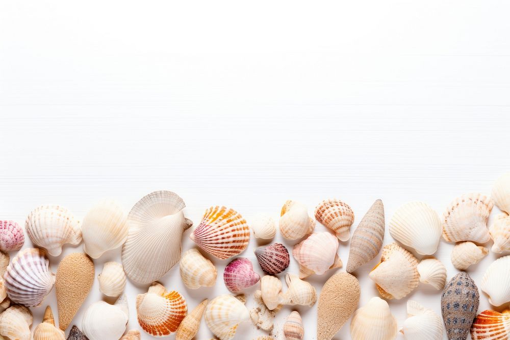 Shells border backgrounds seashell nature.