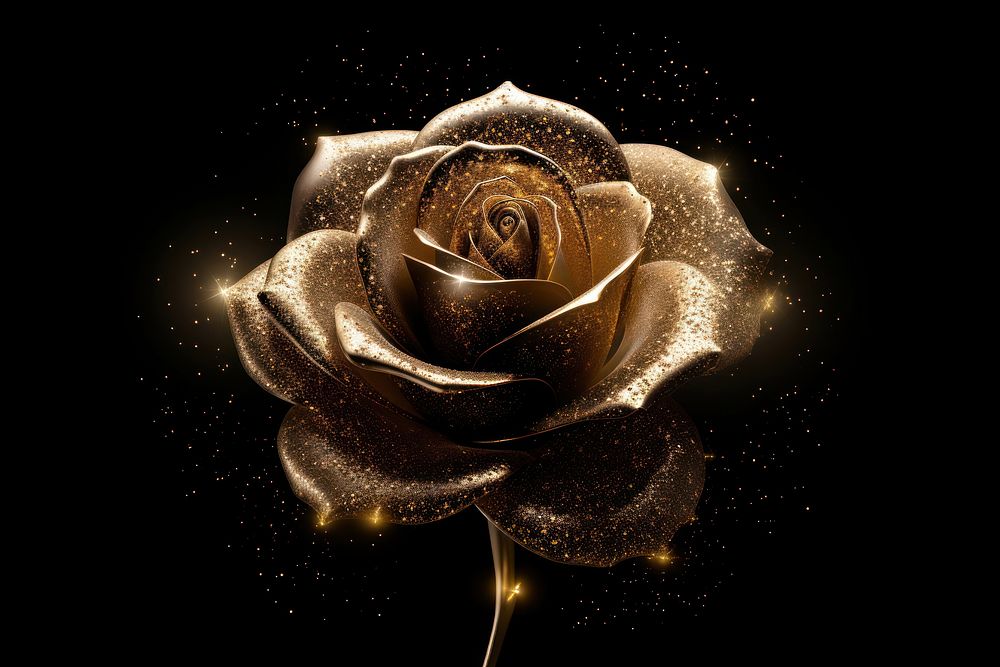Rose sparkle light glitter flower plant gold.