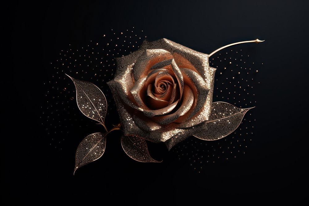 Rose sparkle light glitter flower plant gold.