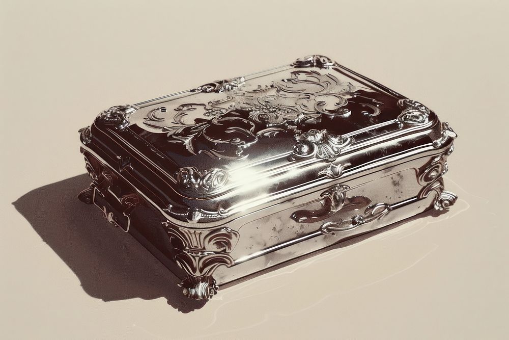 Shiny antique furniture suitcase treasure.