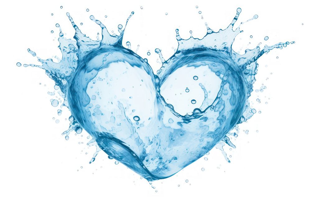 Shape of a heart backgrounds water white background.