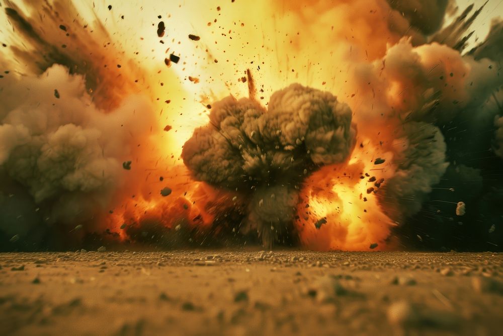 Explosion fire destruction aggression.