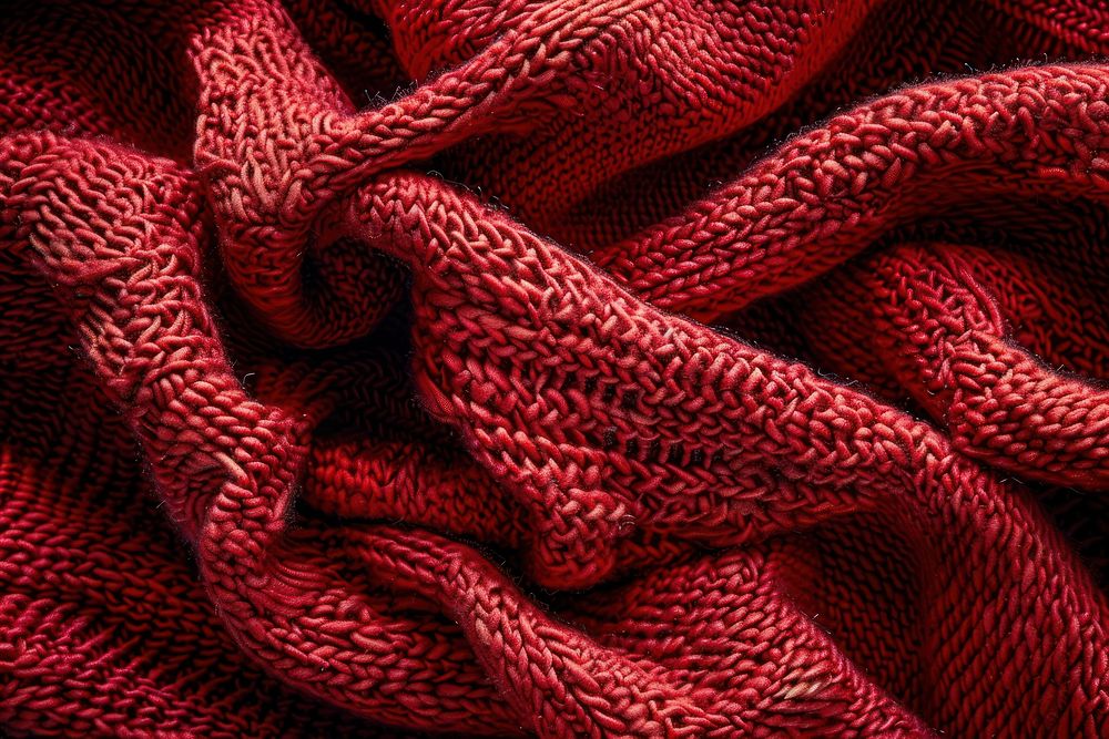 Red texture backgrounds textured sweater.