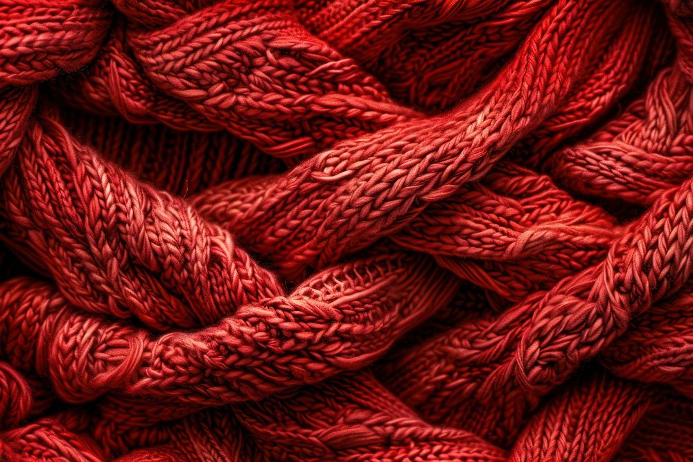 Red texture backgrounds textile knitted.