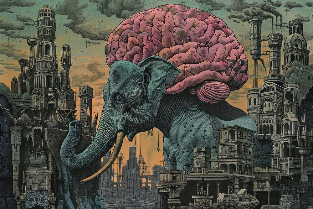 Attention art elephant brain.