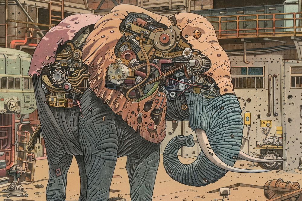 Attention elephant architecture art.
