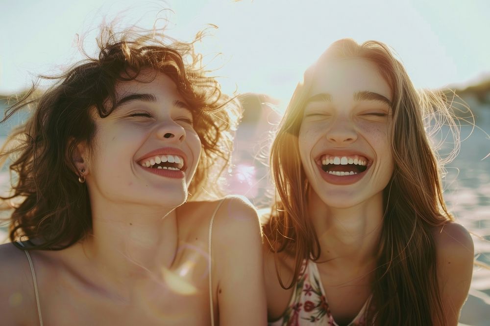 Laugh laughing smile women.