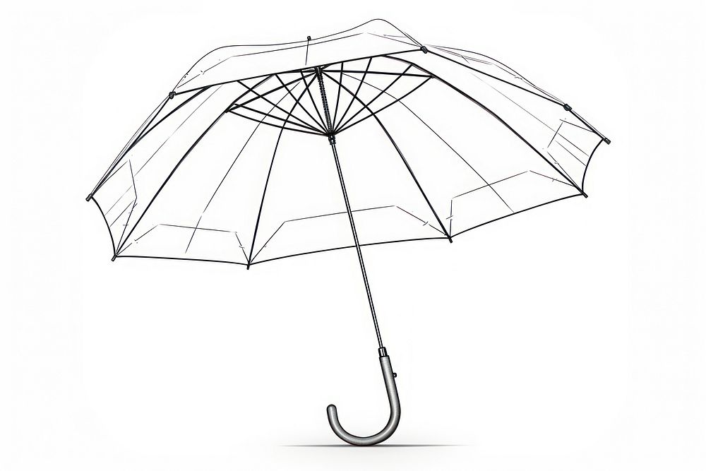 Umbrella sketch line white background.