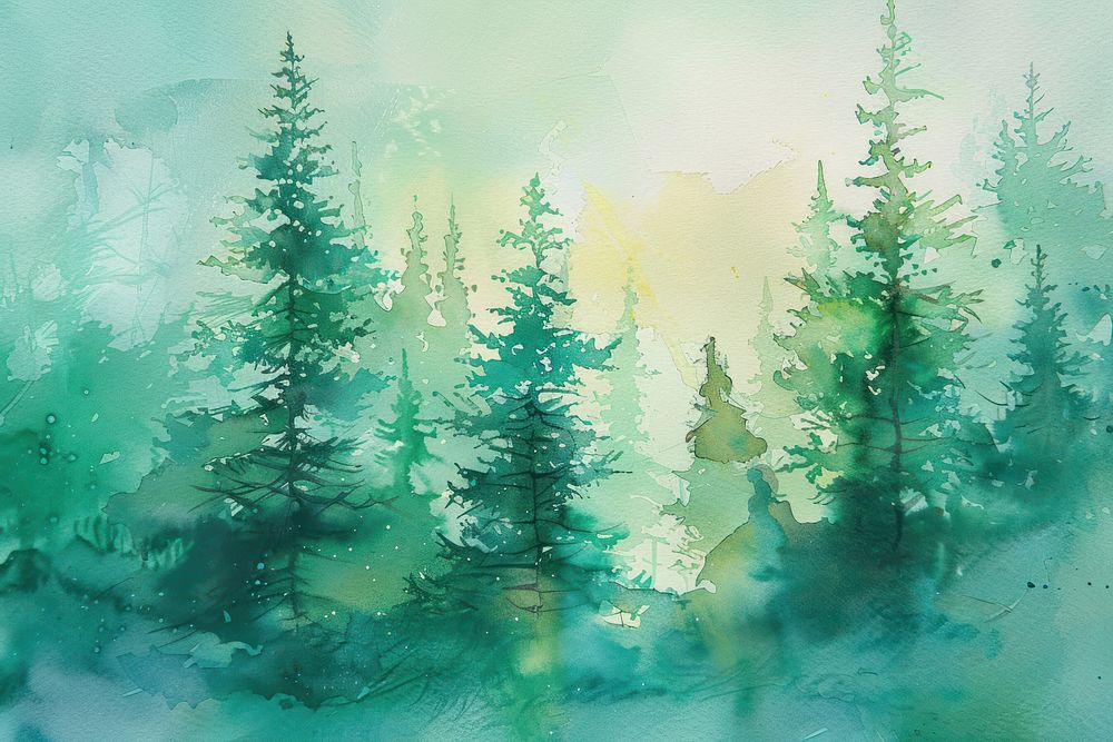 Pine trees painting backgrounds outdoors.