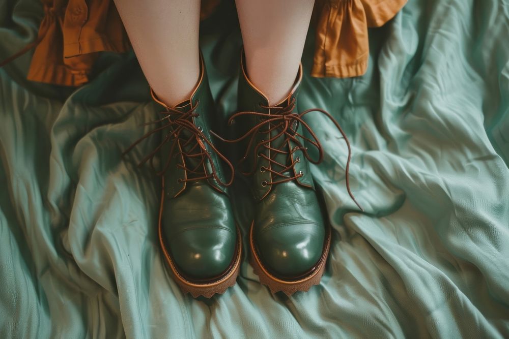 Shoe footwear fashion green.