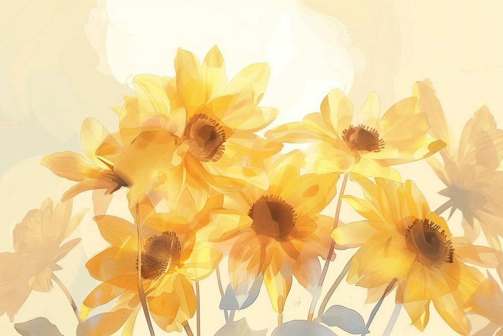 Sunflowers backgrounds nature yellow.