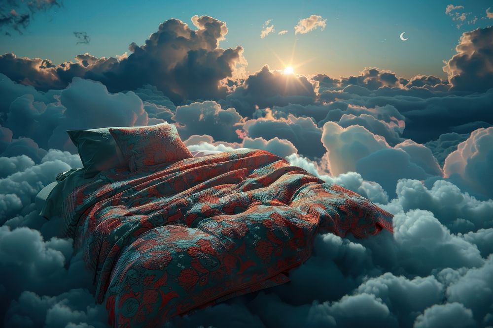 Bed cloud outdoors blanket.
