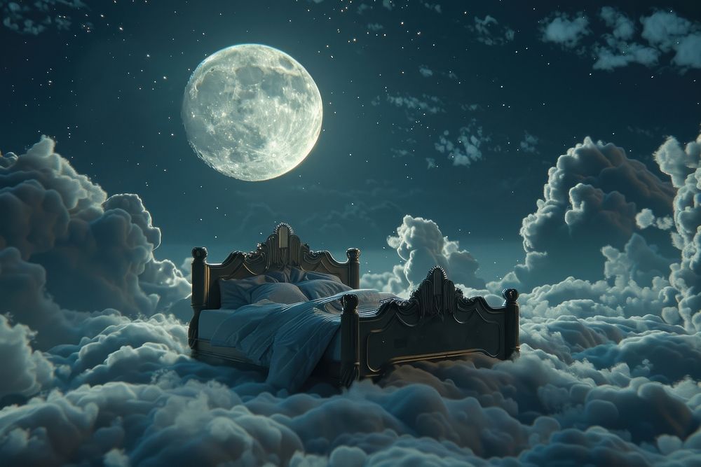 Bed moon astronomy furniture.