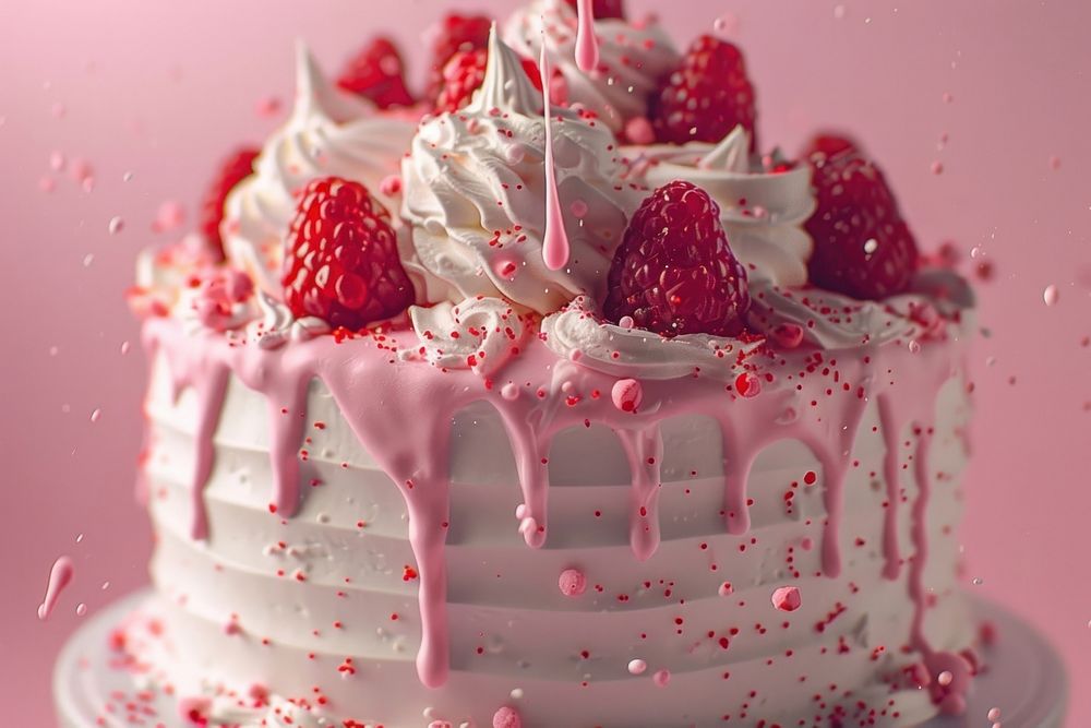 Cake background berry raspberry dessert.