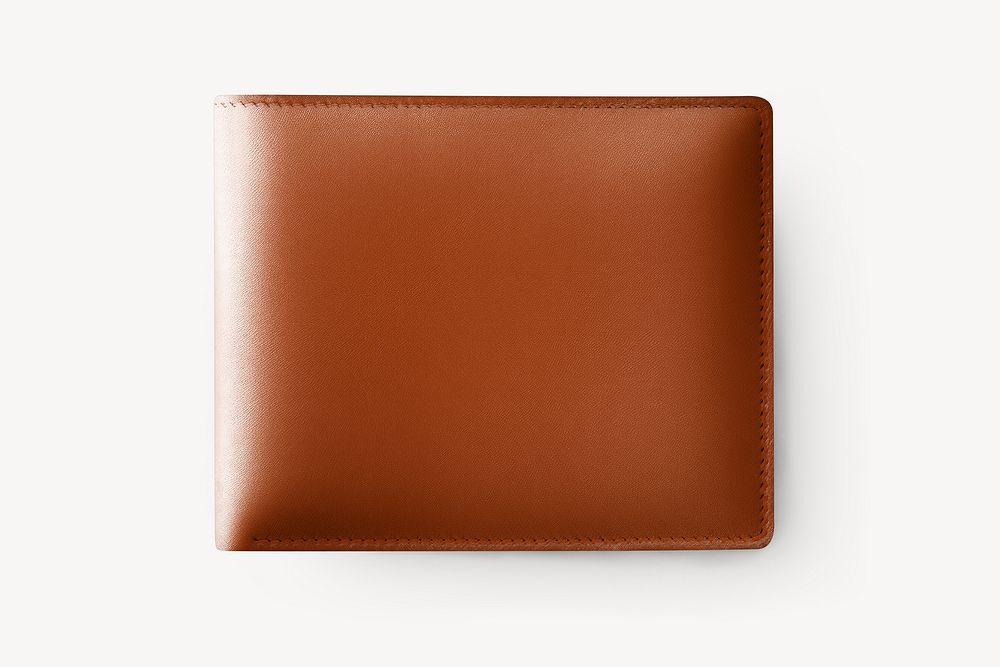 Brown leather wallet mockup psd
