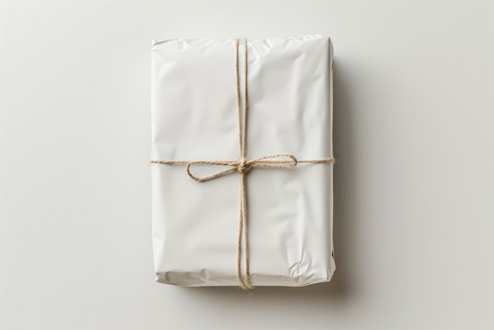 Wrapping tissue paper white gift white background.