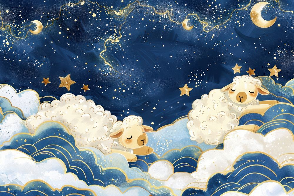 Sheep backgrounds painting cloud.