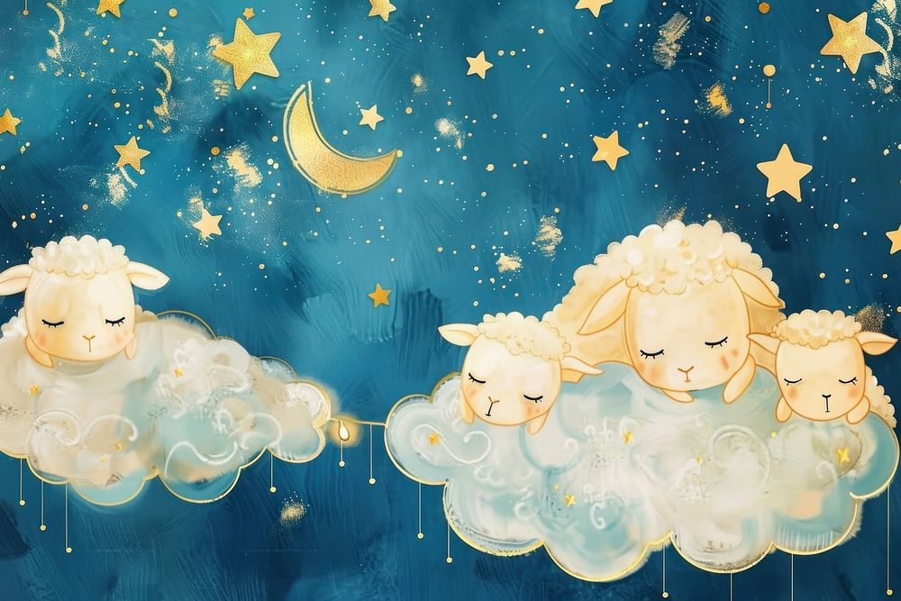 Sheep cute star art.