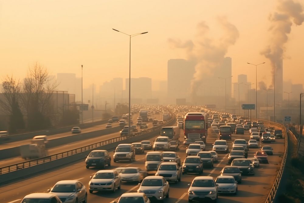 Cars pollution architecture cityscape outdoors.