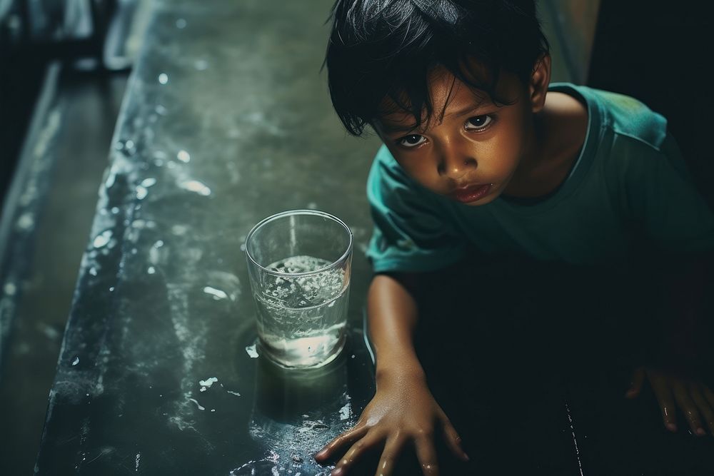 Water drinking child kid.