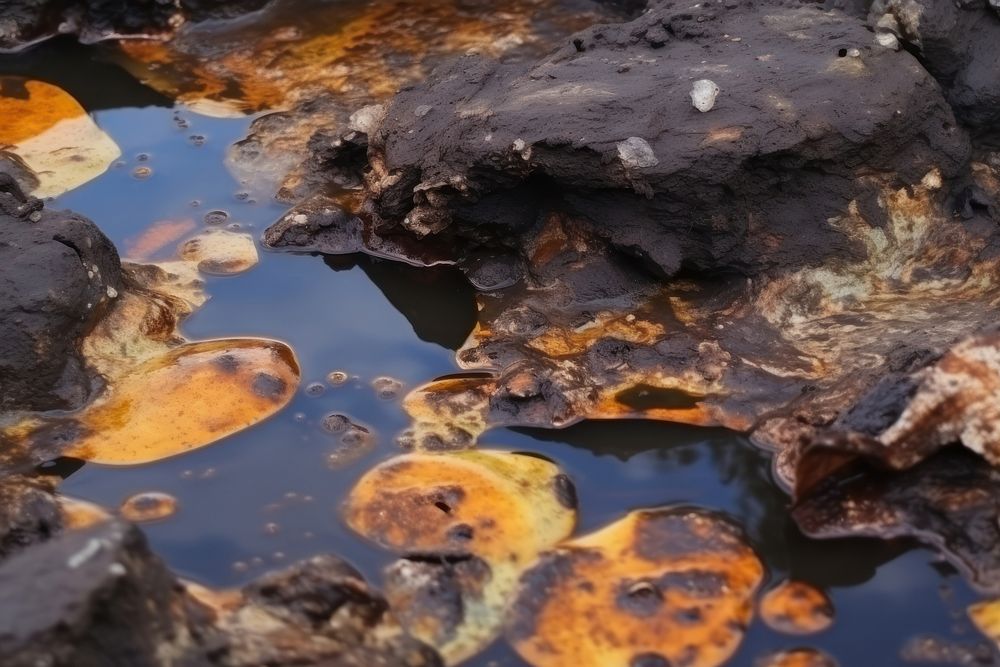 Oil reflection pollution corrosion.