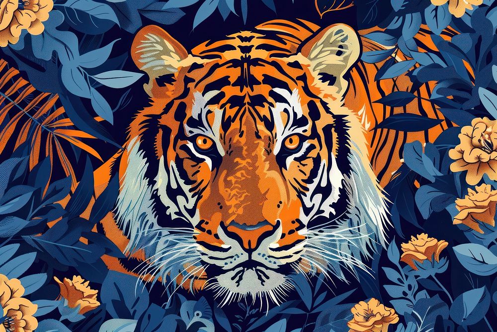 Tiger wildlife animal art.