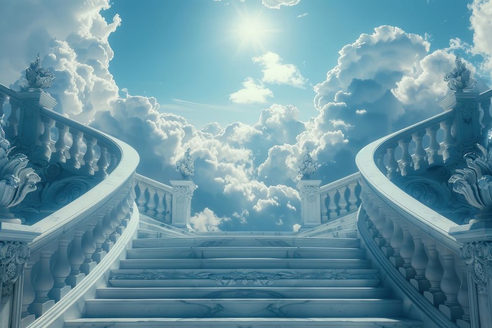 Heaven staircase sky architecture.