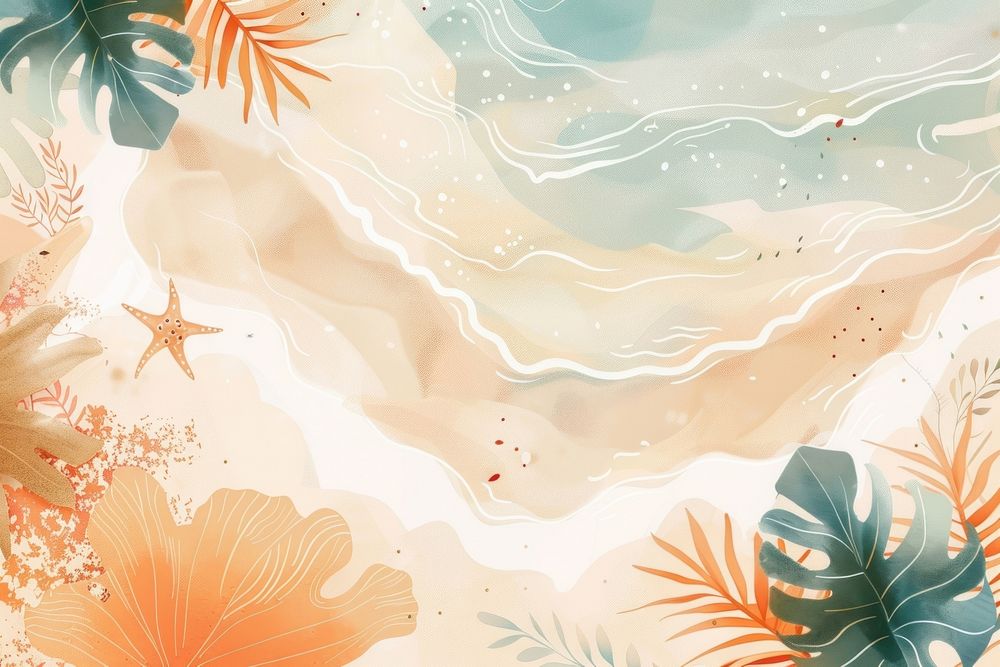 Beach illustration backgrounds tranquility creativity.