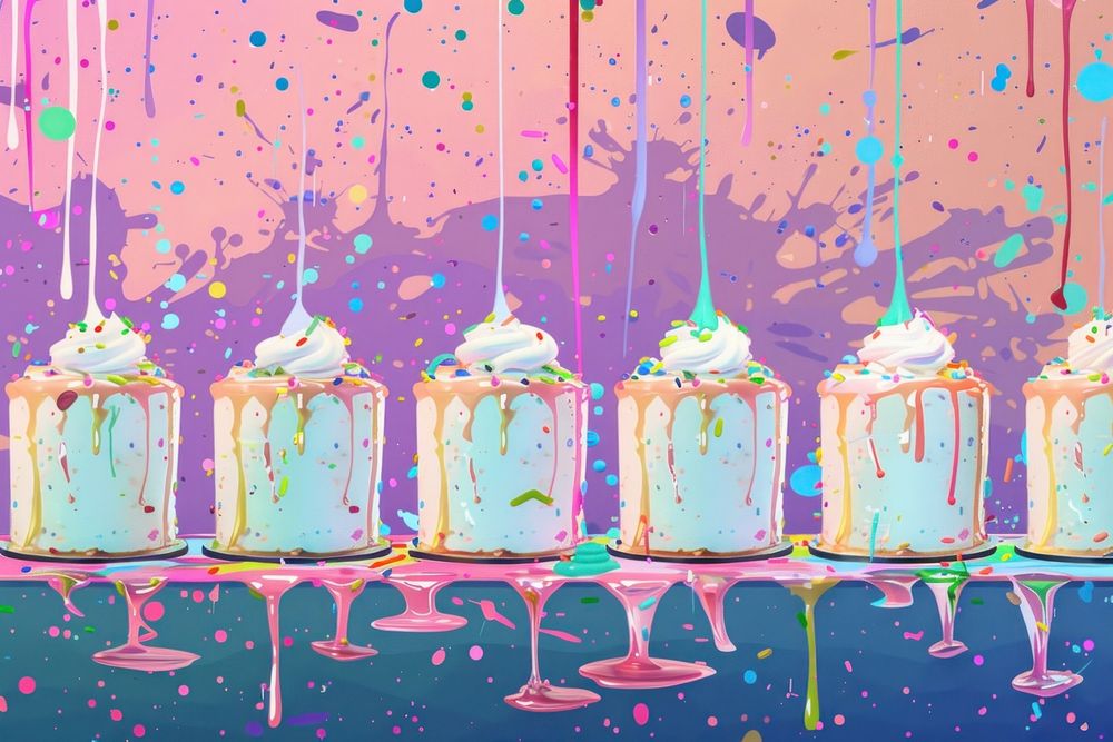 Cake background sprinkles dessert cartoon.