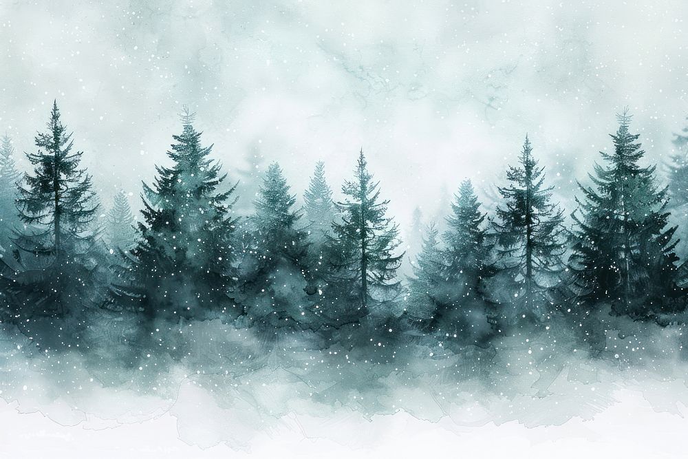 Pine trees snow backgrounds outdoors.