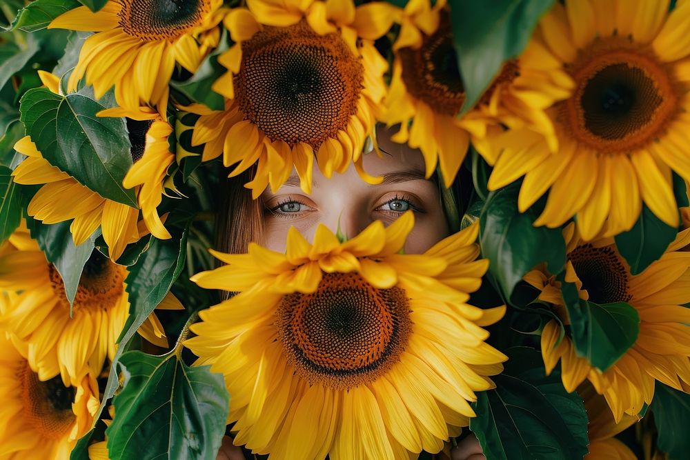 Sunflower backgrounds plant inflorescence.