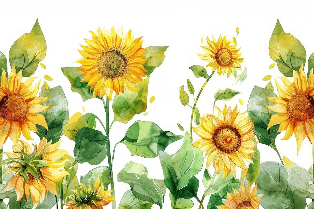 Sunflowers backgrounds plant green.