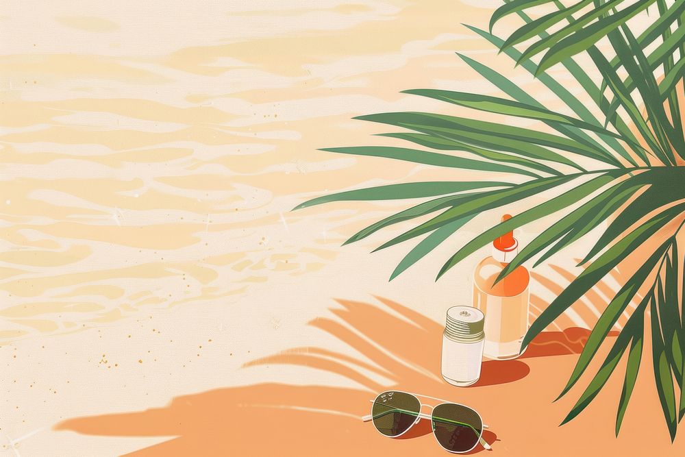 Beach illustration backgrounds sunglasses outdoors.