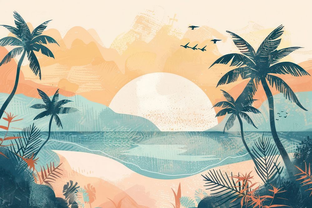 Beach illustration nature backgrounds outdoors.