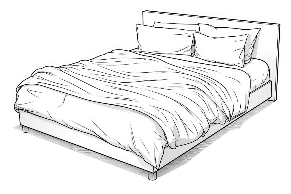 Bed furniture sketch line.