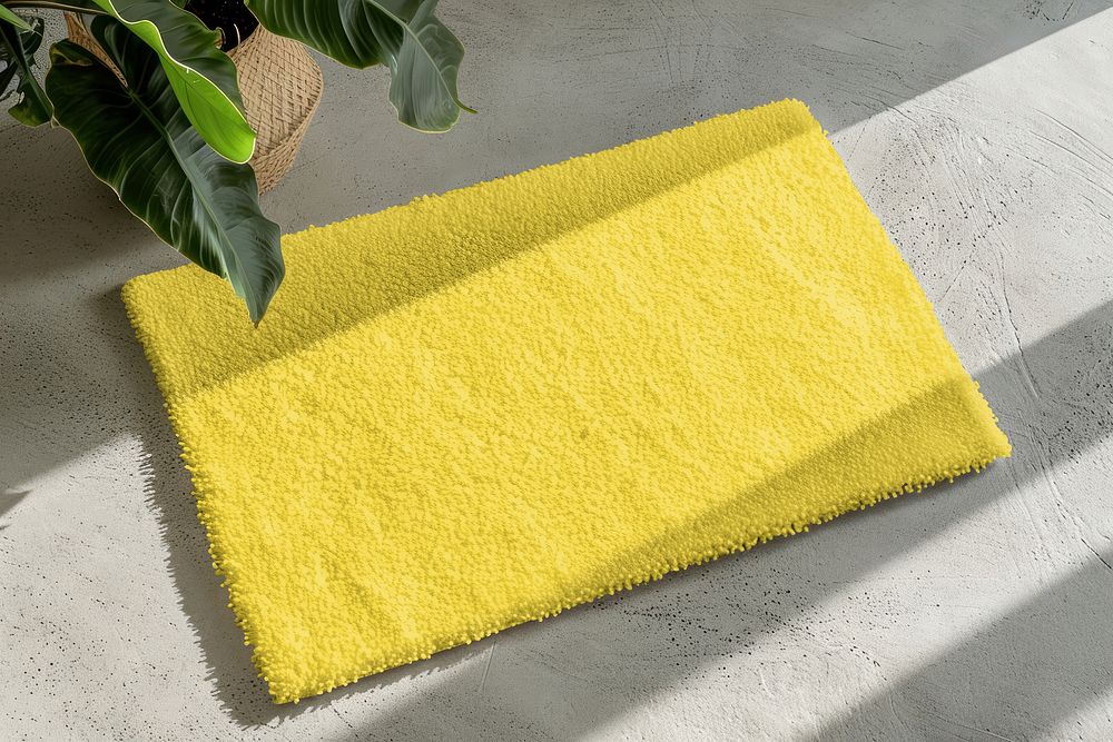 Yellow door mat