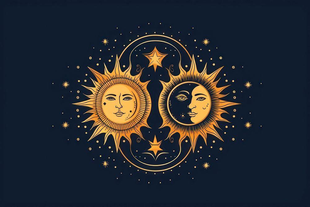 Sun and moon tranquility illuminated creativity.