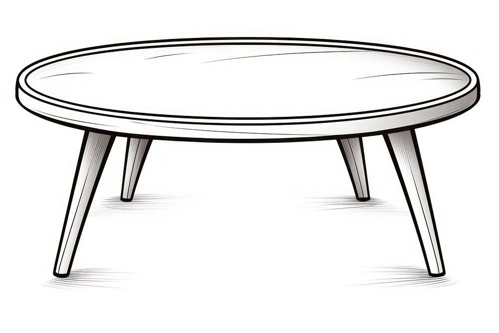 Coffee table furniture sketch white.