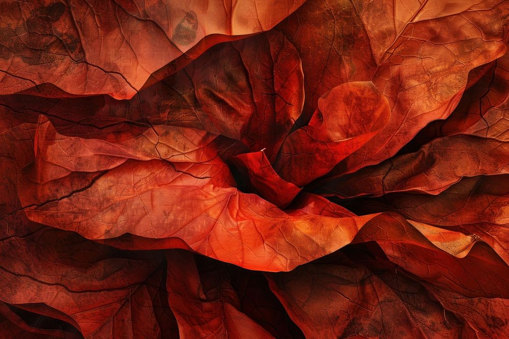 Red Texture backgrounds crumpled leaf.