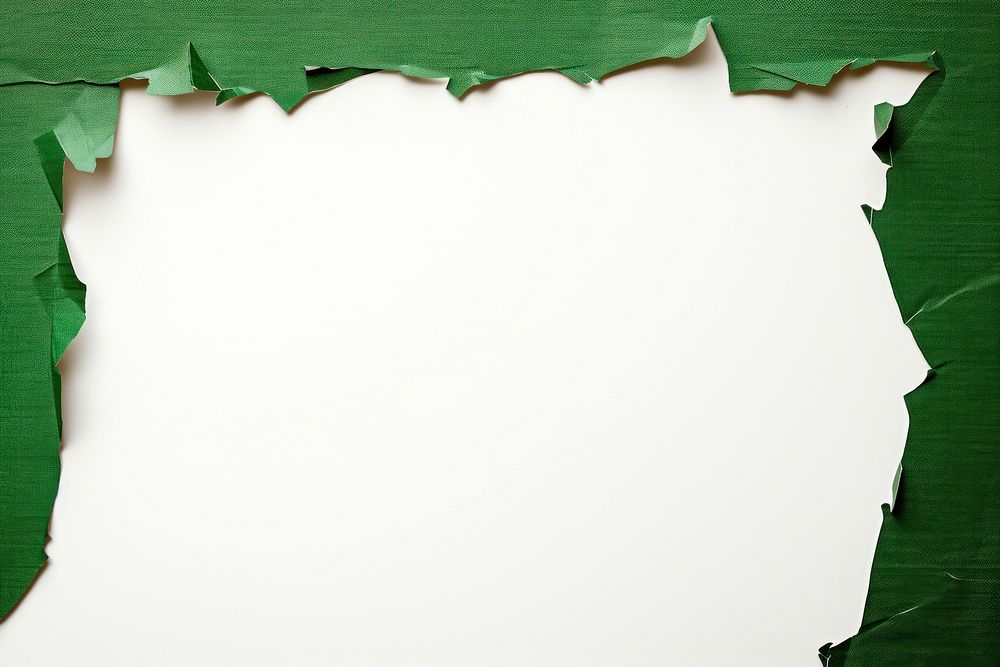Torn strip of green paper border backgrounds leaf blackboard.