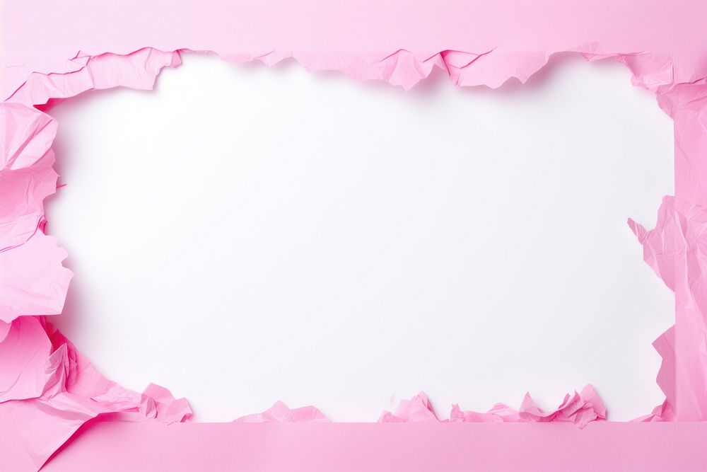 Torn strip of pink paper border backgrounds petal furniture.