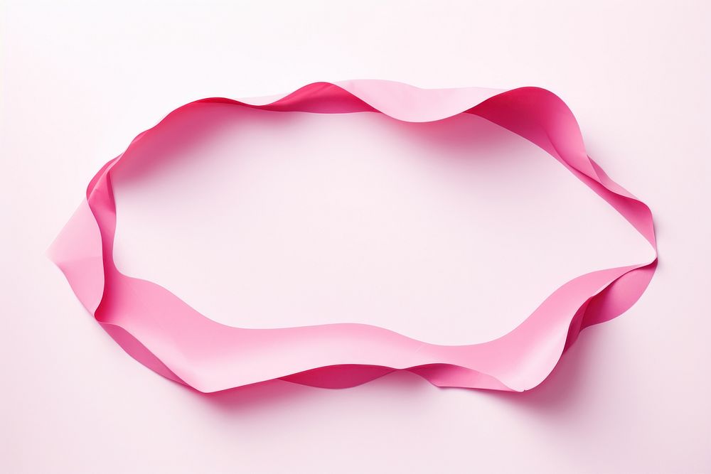 Torn strip of pink rounded paper petal white background accessories.