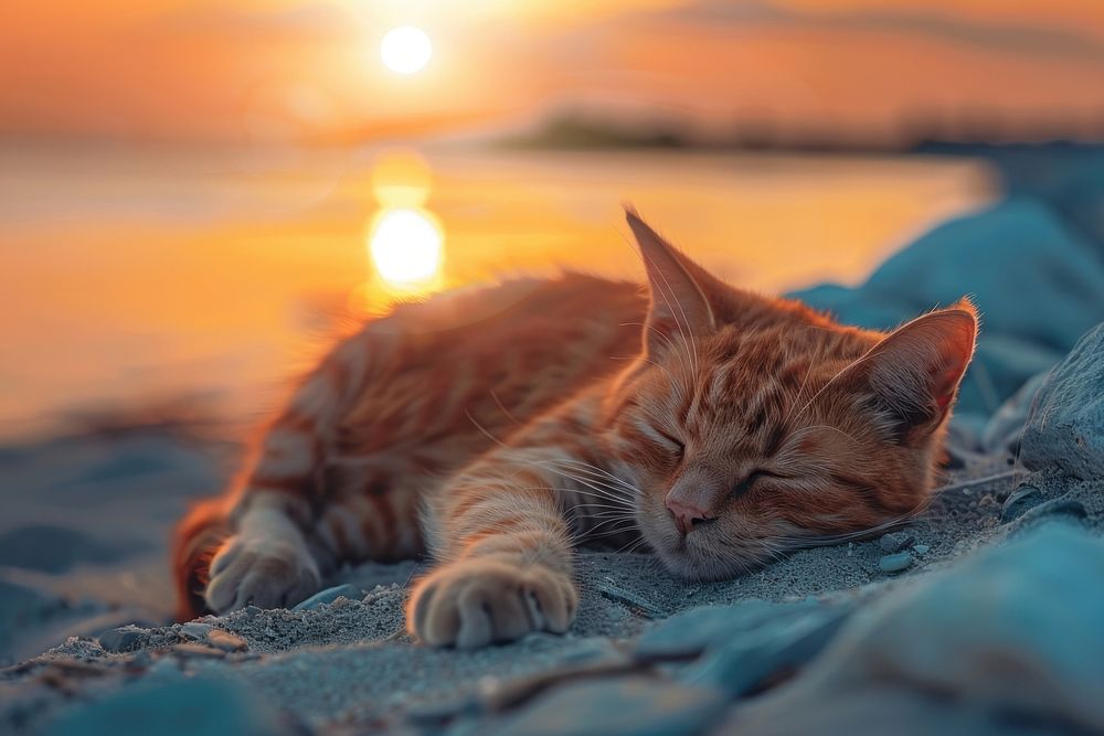 Sunset sleeping outdoors animal.