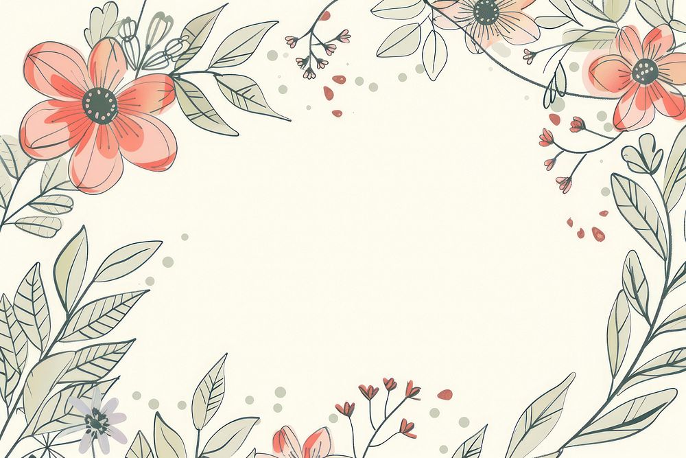 Doodle frame flower backgrounds pattern.