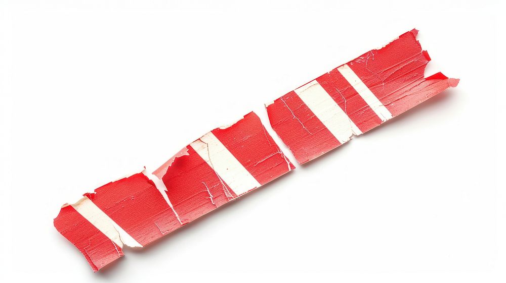 Minimal red herizontal stripes pattern adhesive strip white background confectionery dynamite.