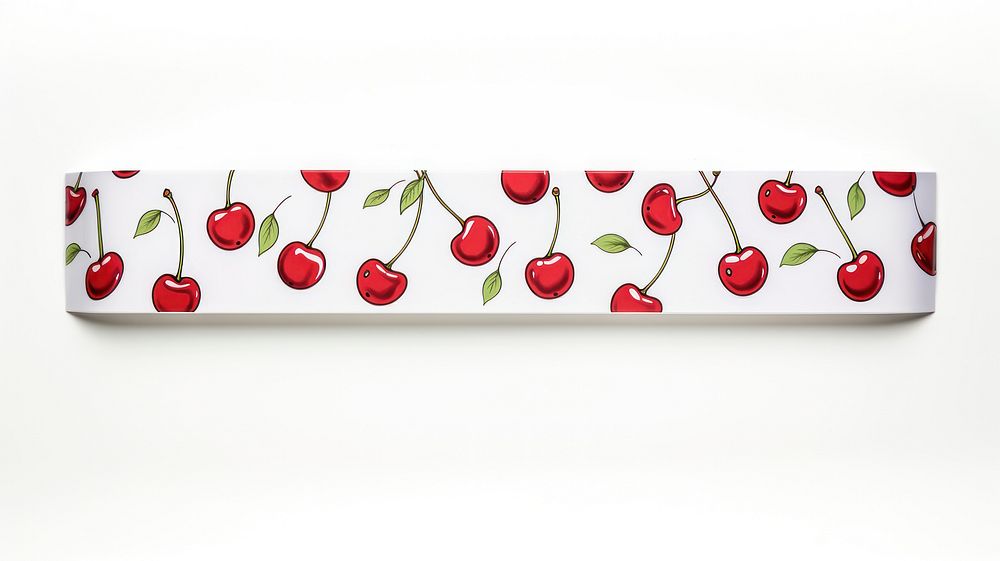 Doodle cartoon cherry pattern adhesive strip fruit plant food.