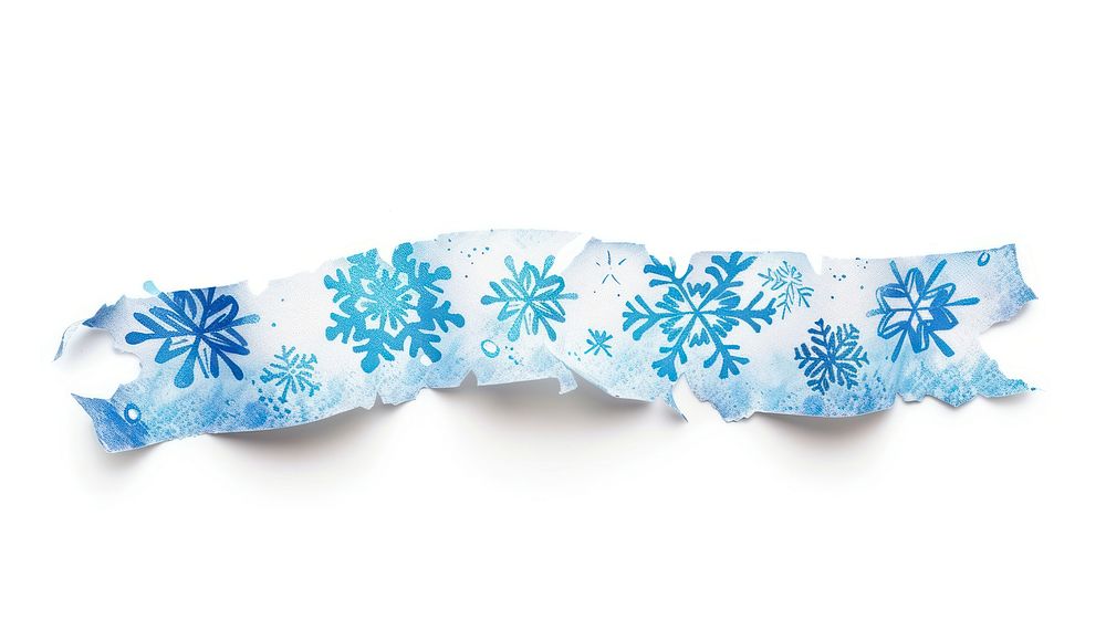 Doodle cartoon snowflake pattern adhesive strip white white background celebration.