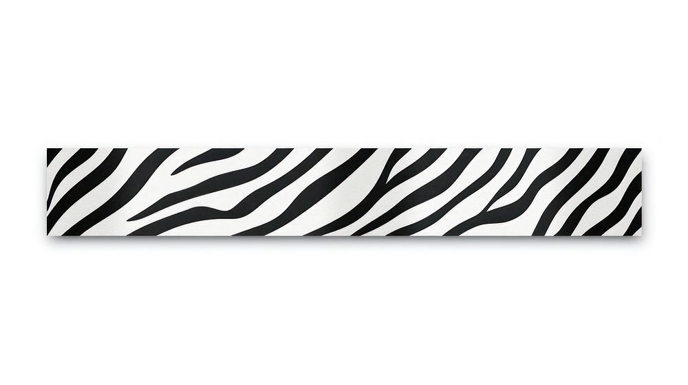 Doodle cartoon zebra pattern adhesive strip white background rectangle wildlife.