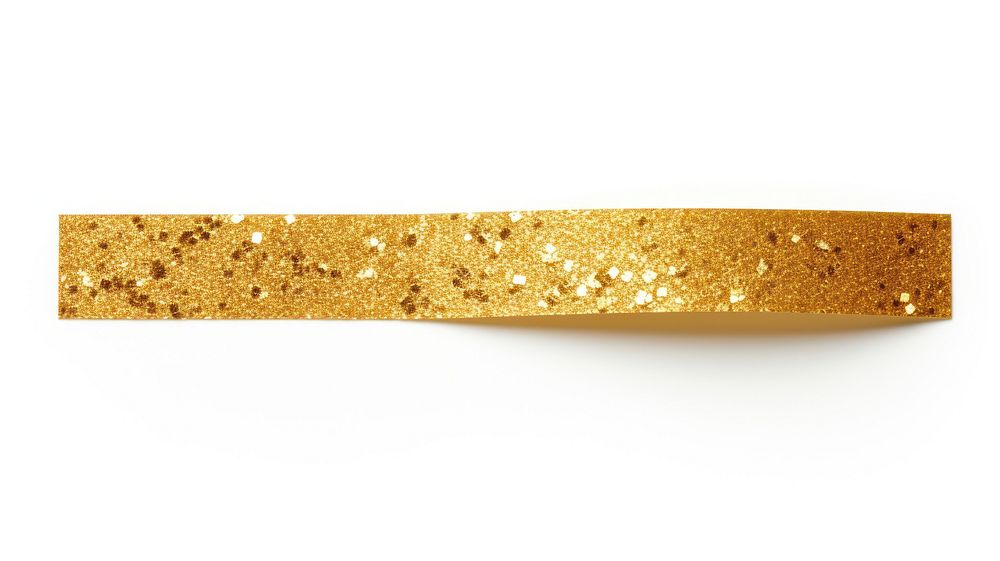 Gold glitter adhesive strip white background accessories rectangle.
