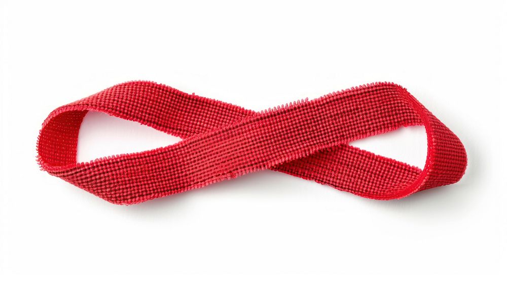 Red rib knitted tape adhesive strip white background accessories accessory.